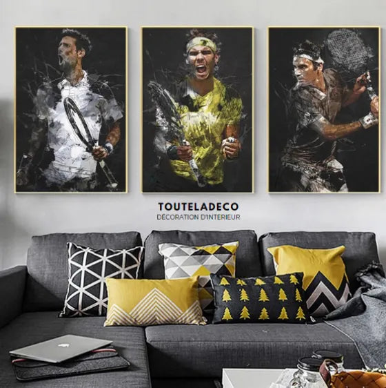 Touteladeco / / Toile / Tableau / Sport / Tennis / Légendes / Décoration Murale / Décoration de maison / Moderne