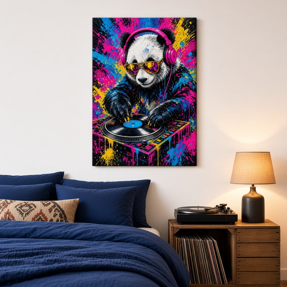 toile / panda / dj / musique / chambre / tableaux / decoration murale