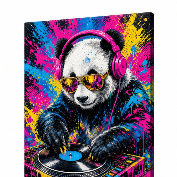 toile / panda / animaux / pop art / dj / vinyle / casque / tableaux / decoration