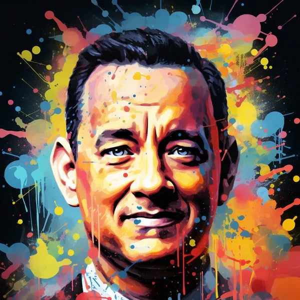 Touteladeco / Toile / Tableau / Cadeau / CInema / Oscars / Tom Hanks / Acteur / Forrest Gump / Decoration Salon / Pop Art