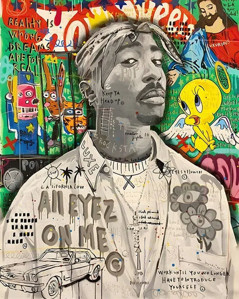 touteladeco / Toile / Musique / Décoration Murale / Décoration de maison / Street Art / Tableaux / Tupac