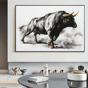 Touteladeco / Tableau Pop Art / Animaux / Taureau / Décoration Murale / Décoration de maison / Moderne