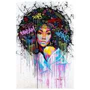 Touteladeco / Tableau Pop Art / Glamour / Femme Africaine / Décoration Murale / Décoration de maison / Moderne