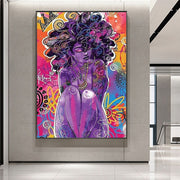 Touteladeco / Tableau Pop Art / Glamour / Femme Africaine / Décoration Murale / Décoration de maison / Moderne