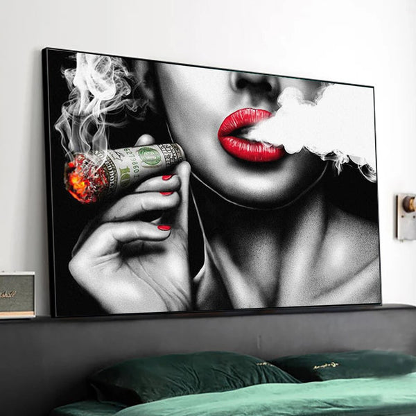 Touteladeco / Tableau Pop Art / Glamour / Dollards / Smoking / Décoration Murale / Décoration de maison / Moderne