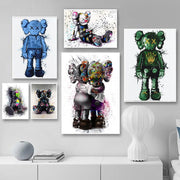 Touteladeco / Tableau Pop Art / Street Art / Teddy Bear / Grafiti / Décoration Murale / Décoration de maison / Moderne