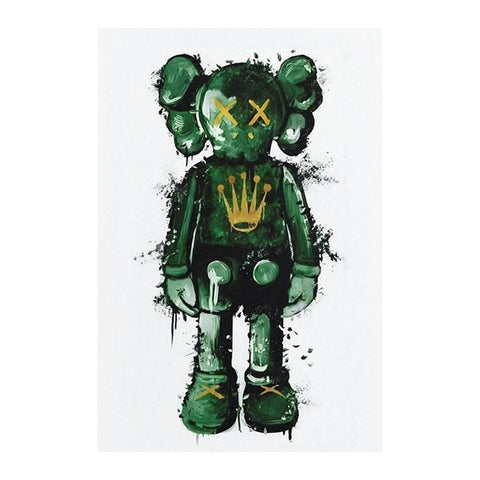 Touteladeco / Tableau Pop Art / Street Art / Teddy Bear / Grafiti / Décoration Murale / Décoration de maison / Moderne