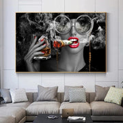 Touteladeco / Tableau Pop Art / Glamour / Dollards / Smoking / Décoration Murale / Décoration de maison / Moderne