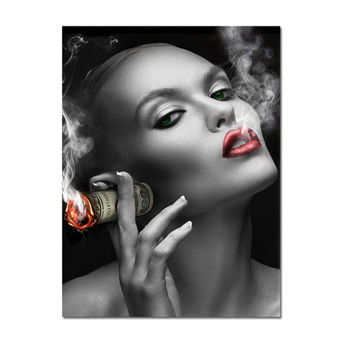 Touteladeco / Tableau Pop Art / Glamour / Dollards / Smoking / Décoration Murale / Décoration de maison / Moderne
