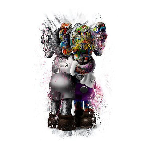 Touteladeco / Tableau Pop Art / Street Art / Teddy Bear / Grafiti / Décoration Murale / Décoration de maison / Moderne